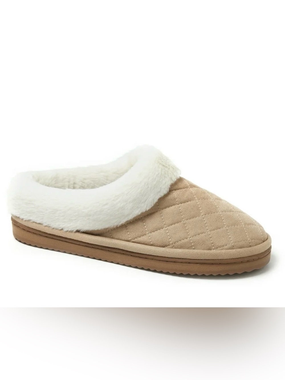 Dearfoams Cozy Comfort Women's Quilted Clog Slippers in Latte Size 7/8 MED NWOT